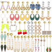 Leosoxs 2 bucăți litere de personalitate europeană și americană agrafă frunze triunghi pandantiv bijuterii piercing pentru ureche