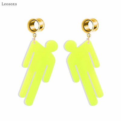 Leosoxs 2 bucăți litere de personalitate europeană și americană agrafă frunze triunghi pandantiv bijuterii piercing pentru ureche