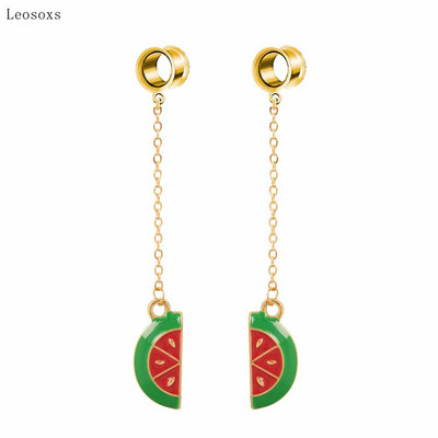 Leosoxs 2 bucăți litere de personalitate europeană și americană agrafă frunze triunghi pandantiv bijuterii piercing pentru ureche