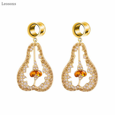 Leosoxs 2 bucăți litere de personalitate europeană și americană agrafă frunze triunghi pandantiv bijuterii piercing pentru ureche