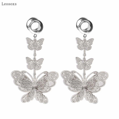 Leosoxs 2 bucăți litere de personalitate europeană și americană agrafă frunze triunghi pandantiv bijuterii piercing pentru ureche