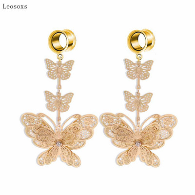 Leosoxs 2 bucăți litere de personalitate europeană și americană agrafă frunze triunghi pandantiv bijuterii piercing pentru ureche