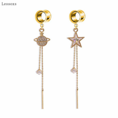 Leosoxs 2 bucăți litere de personalitate europeană și americană agrafă frunze triunghi pandantiv bijuterii piercing pentru ureche