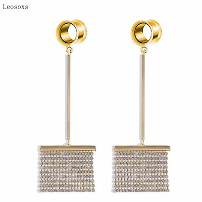 Leosoxs 2 bucăți litere de personalitate europeană și americană agrafă frunze triunghi pandantiv bijuterii piercing pentru ureche