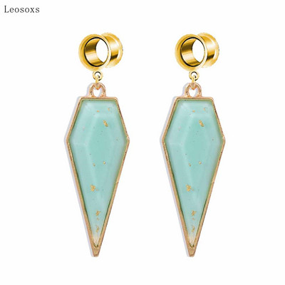 Leosoxs 2 bucăți litere de personalitate europeană și americană agrafă frunze triunghi pandantiv bijuterii piercing pentru ureche