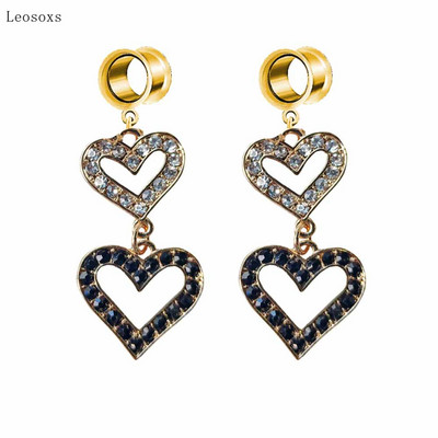 Leosoxs 2 bucăți Fashion Sweet Love Pearl Geometric Pony Swallow Pandantiv Ureche Expansiune Piercing Bijuterii