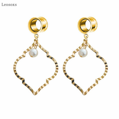 Leosoxs 2 bucăți Fashion Sweet Love Pearl Geometric Pony Swallow Pandantiv Ureche Expansiune Piercing Bijuterii