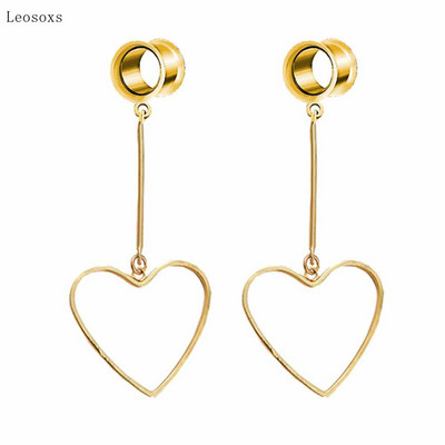 Leosoxs 2 bucăți Fashion Sweet Love Pearl Geometric Pony Swallow Pandantiv Ureche Expansiune Piercing Bijuterii