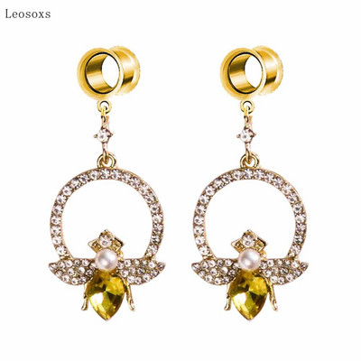 Leosoxs 2 bucăți Fashion Sweet Love Pearl Geometric Pony Swallow Pandantiv Ureche Expansiune Piercing Bijuterii