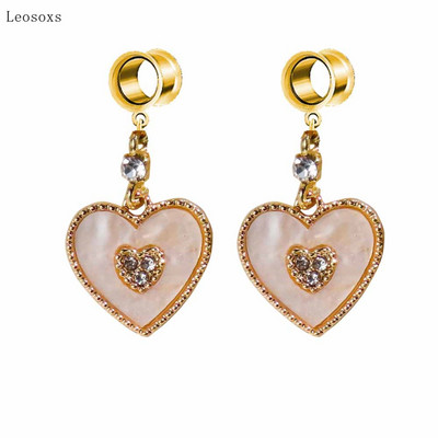 Leosoxs 2 bucăți Fashion Sweet Love Pearl Geometric Pony Swallow Pandantiv Ureche Expansiune Piercing Bijuterii