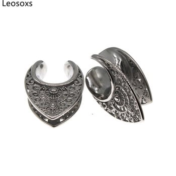 Leosoxs Stainless Steel Ear Piercing Tunnels Ear Expanders Φορεία Σώμα Κοσμήματα για Γυναίκες Ανδρικές Ωτοασπίδες 2τμχ