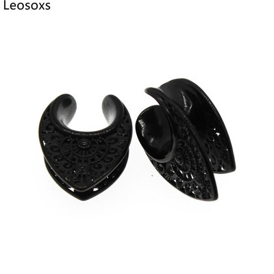 Leosoxs Tuneluri de piercing pentru urechi din oțel inoxidabil Dispozitive de expansiune pentru urechi Bijuterii pentru corp pentru femei bărbați dopuri pentru urechi 2 buc