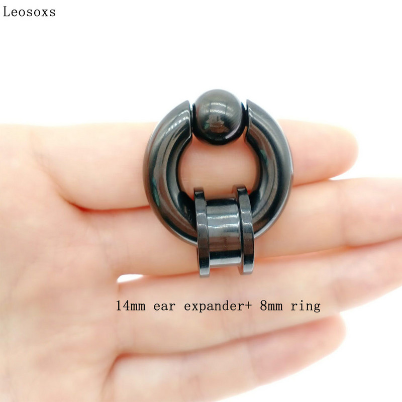 Leosoxs 1 buc Expansor pentru urechi și inele pentru nas din oțel inoxidabil Barbele circulare Închidere inel pentru nas Buze Sprâncene Piercing Bijuterii