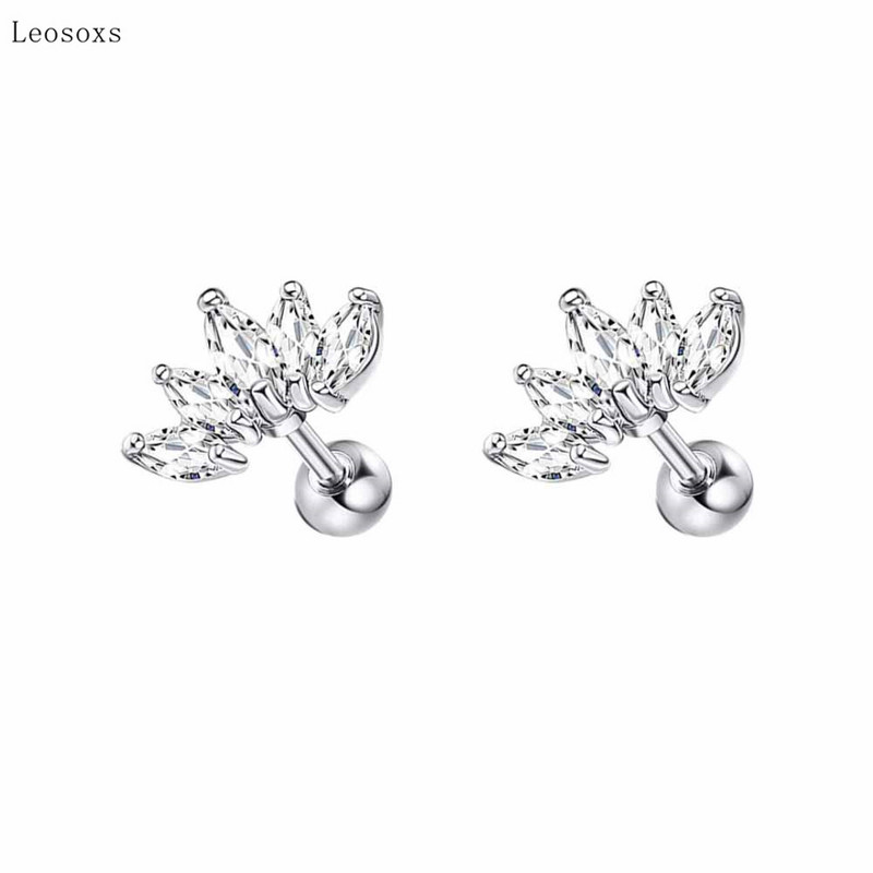 Leosoxs 2 buc. Ofertă fierbinte Cercei cu tijă drepte cu diamante dulci, bijuterii pentru piercing pentru corp uman