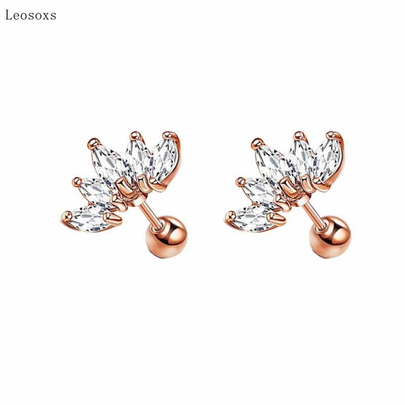 Leosoxs 2 buc. Ofertă fierbinte Cercei cu tijă drepte cu diamante dulci, bijuterii pentru piercing pentru corp uman