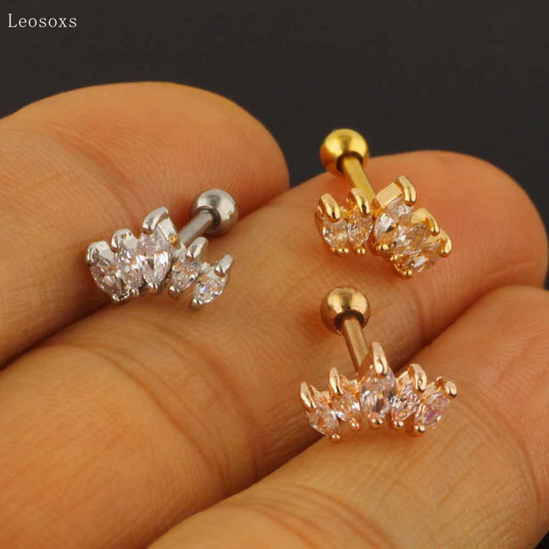 Leosoxs 2 buc. Ofertă fierbinte Cercei cu tijă drepte cu diamante dulci, bijuterii pentru piercing pentru corp uman