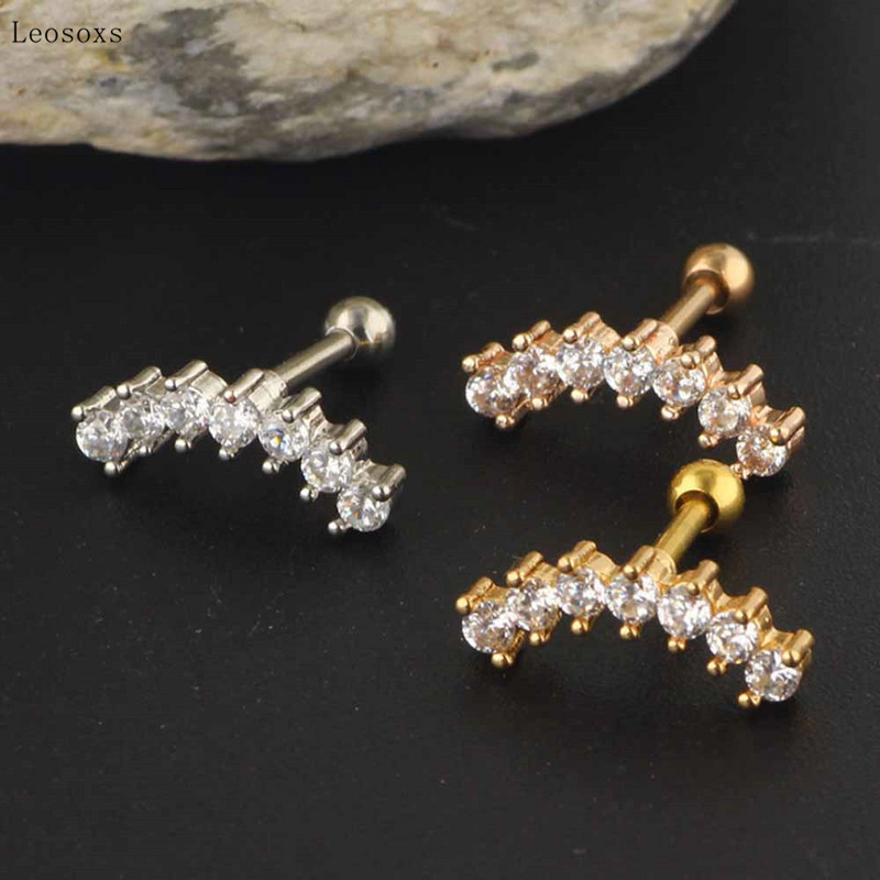 Leosoxs 2 buc. Ofertă fierbinte Cercei cu tijă drepte cu diamante dulci, bijuterii pentru piercing pentru corp uman