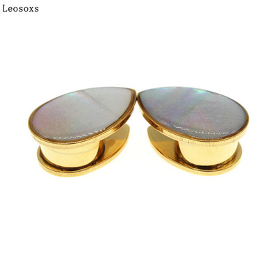 Leosoxs 2 kom/lot Kapljice za vodu od nehrđajućeg čelika Školjke Tuneli za uši Čepovi Mjerači Ekspander Modni nakit Piercing 6-16 mm