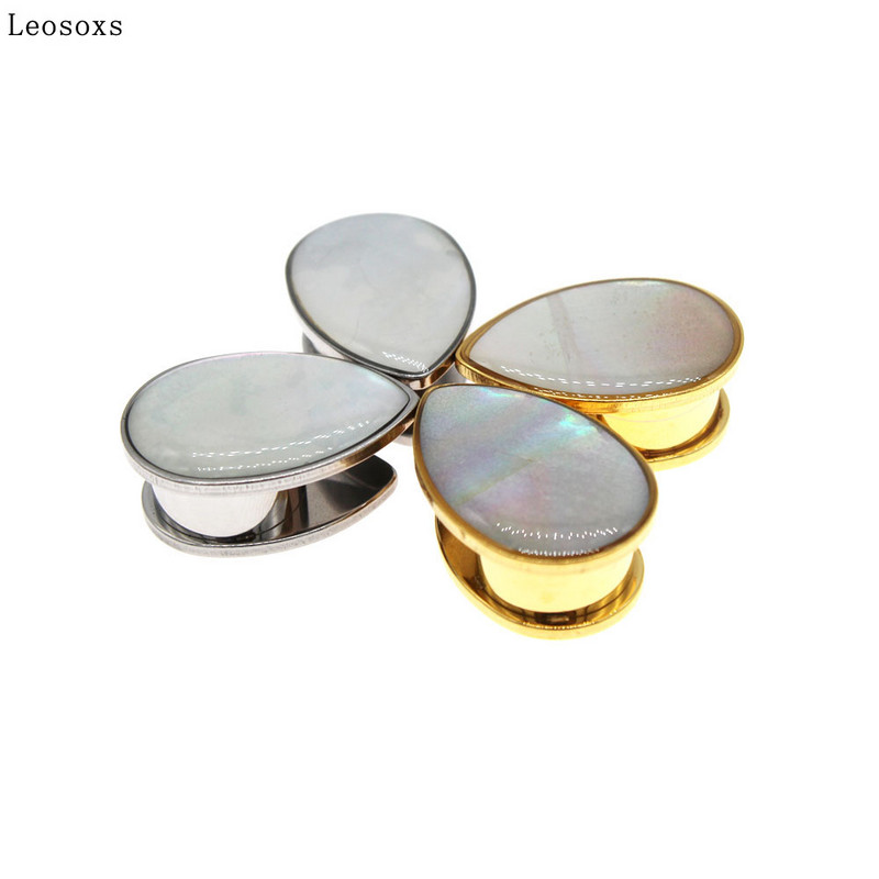 Leosoxs 2 kom/lot Kapljice za vodu od nehrđajućeg čelika Školjke Tuneli za uši Čepovi Mjerači Ekspander Modni nakit Piercing 6-16 mm