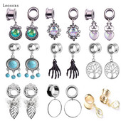 Leosoxs 2 bucăți 6-25 mm pandantiv din oțel inoxidabil în stil explozie, expansiune pentru ureche, profil ureche, extensie pentru ureche, cercei populari pentru perforare