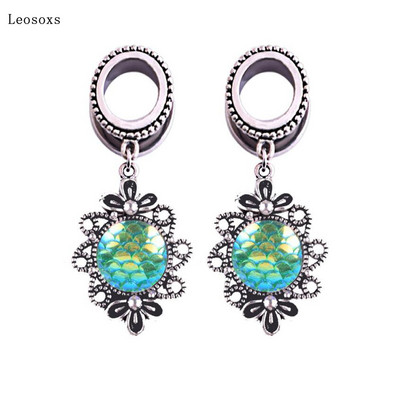 Leosoxs 2 bucăți 6-25 mm pandantiv din oțel inoxidabil în stil explozie, expansiune pentru ureche, profil ureche, extensie pentru ureche, cercei populari pentru perforare