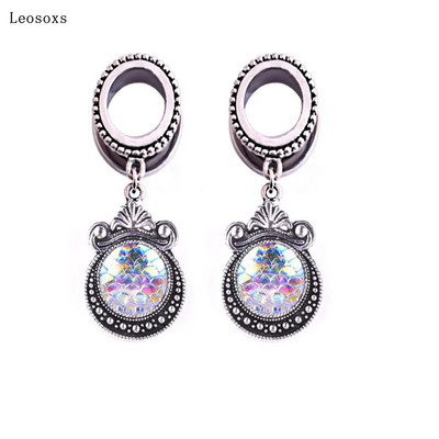 Leosoxs 2 bucăți 6-25 mm pandantiv din oțel inoxidabil în stil explozie, expansiune pentru ureche, profil ureche, extensie pentru ureche, cercei populari pentru perforare