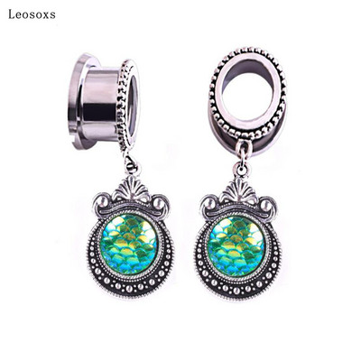 Leosoxs 2 bucăți 6-25 mm pandantiv din oțel inoxidabil în stil explozie, expansiune pentru ureche, profil ureche, extensie pentru ureche, cercei populari pentru perforare