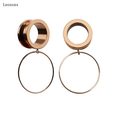 Leosoxs 2 bucăți 6-25 mm pandantiv din oțel inoxidabil în stil explozie, expansiune pentru ureche, profil ureche, extensie pentru ureche, cercei populari pentru perforare