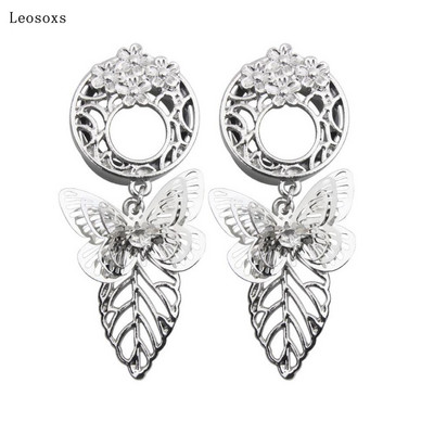 Leosoxs 2 bucăți 6-25 mm pandantiv din oțel inoxidabil în stil explozie, expansiune pentru ureche, profil ureche, extensie pentru ureche, cercei populari pentru perforare