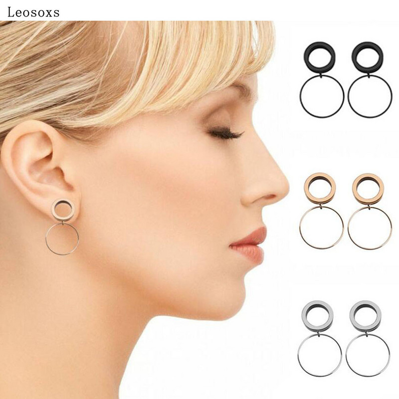 Leosoxs 2 bucăți 6-25 mm pandantiv din oțel inoxidabil în stil explozie, expansiune pentru ureche, profil ureche, extensie pentru ureche, cercei populari pentru perforare