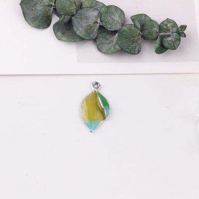 14x27mm 10 bucăți din aliaj de zinc smalț brățară colier frunze farmece pandantiv pentru bijuterii găsirea femeilor bărbați