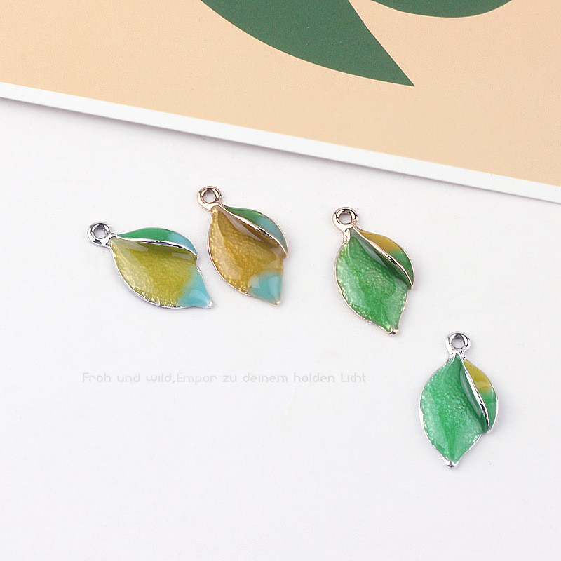 14x27mm 10 bucăți din aliaj de zinc smalț brățară colier frunze farmece pandantiv pentru bijuterii găsirea femeilor bărbați