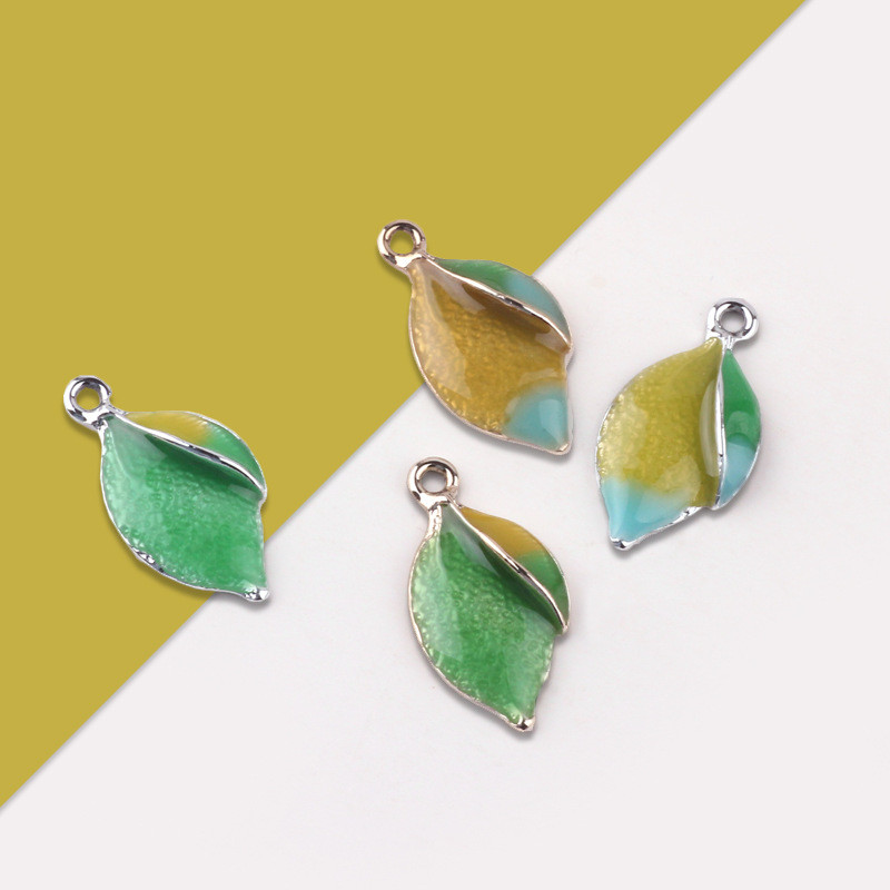 14x27mm 10 bucăți din aliaj de zinc smalț brățară colier frunze farmece pandantiv pentru bijuterii găsirea femeilor bărbați