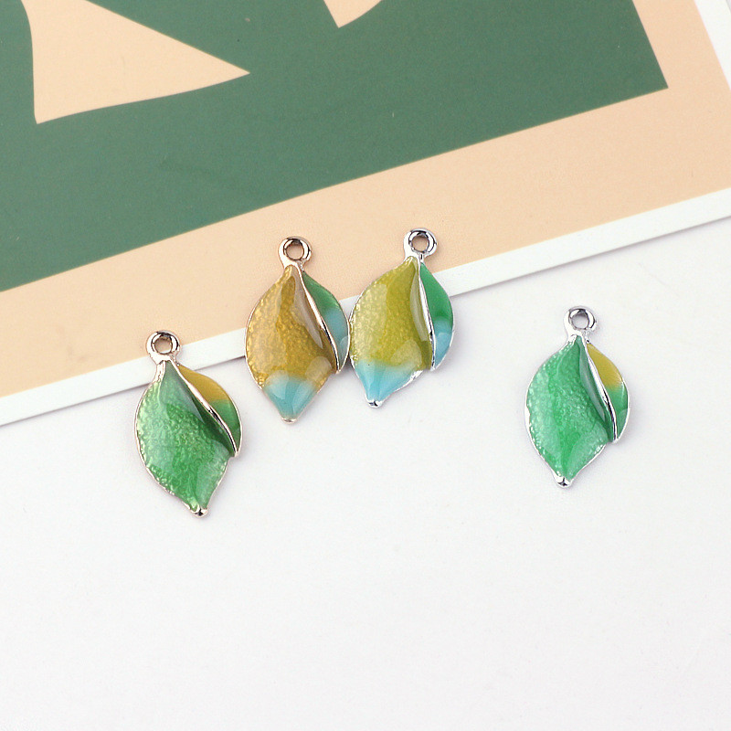 14x27mm 10 bucăți din aliaj de zinc smalț brățară colier frunze farmece pandantiv pentru bijuterii găsirea femeilor bărbați