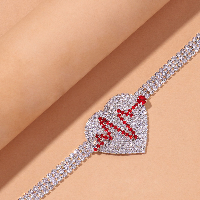 Stonefans divatos teniszlánc strasszos szív bokalánc nőknek Beach Crystal Heartbeat boka karkötő a lábon Boho ékszerek
