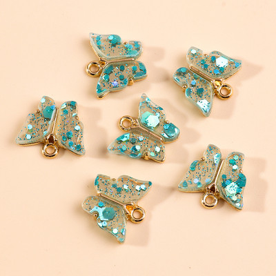 10 bucăți 13x13mm 9 culori rășină animale fluture farmece pentru bijuterii pandantive coliere cercei drăguți accesorii manuală bricolaj
