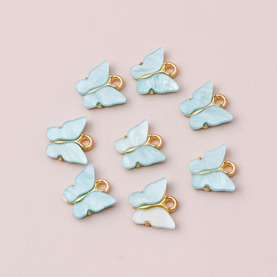 10 bucăți 13x13mm 9 culori rășină animale fluture farmece pentru bijuterii pandantive coliere cercei drăguți accesorii manuală bricolaj