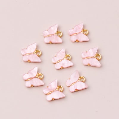 10 bucăți 13x13mm 9 culori rășină animale fluture farmece pentru bijuterii pandantive coliere cercei drăguți accesorii manuală bricolaj
