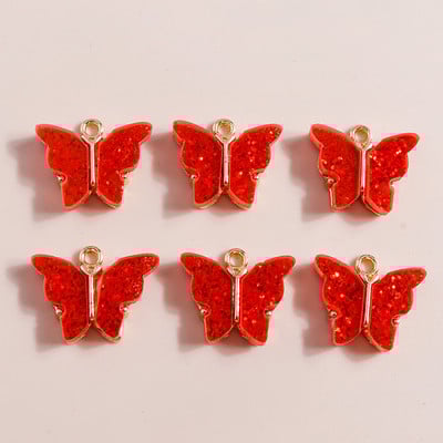 10 bucăți 13x13mm 9 culori rășină animale fluture farmece pentru bijuterii pandantive coliere cercei drăguți accesorii manuală bricolaj