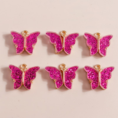 10 bucăți 13x13mm 9 culori rășină animale fluture farmece pentru bijuterii pandantive coliere cercei drăguți accesorii manuală bricolaj