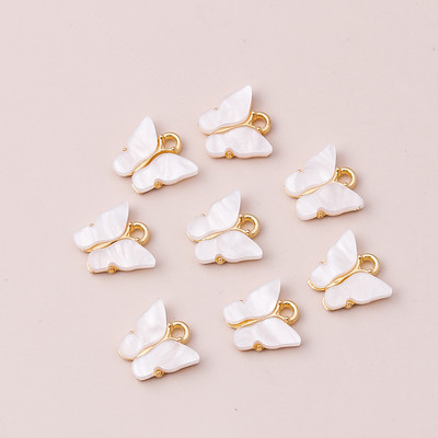 10 bucăți 13x13mm 9 culori rășină animale fluture farmece pentru bijuterii pandantive coliere cercei drăguți accesorii manuală bricolaj