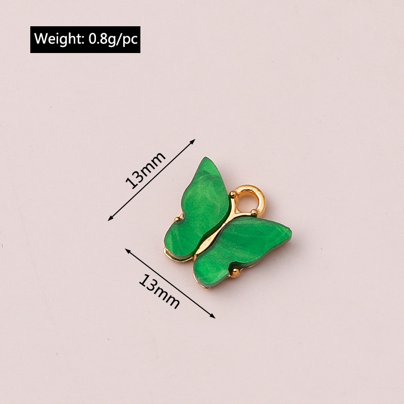 10 bucăți 13x13mm 9 culori rășină animale fluture farmece pentru bijuterii pandantive coliere cercei drăguți accesorii manuală bricolaj