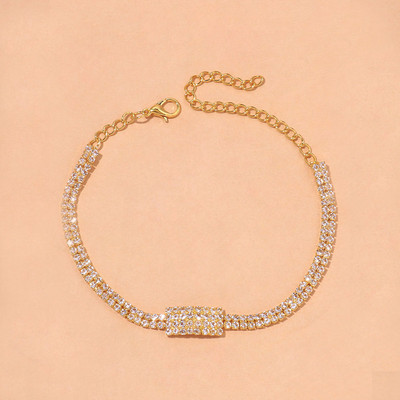 Stonefans Brățară simplă de gleznă cu strasuri de Crăciun pentru femei Brățară cu lanț pentru picioare de tenis de cristal de modă la mână Bijuterii boho