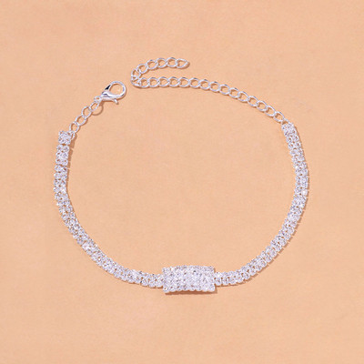 Stonefans Brățară simplă de gleznă cu strasuri de Crăciun pentru femei Brățară cu lanț pentru picioare de tenis de cristal de modă la mână Bijuterii boho