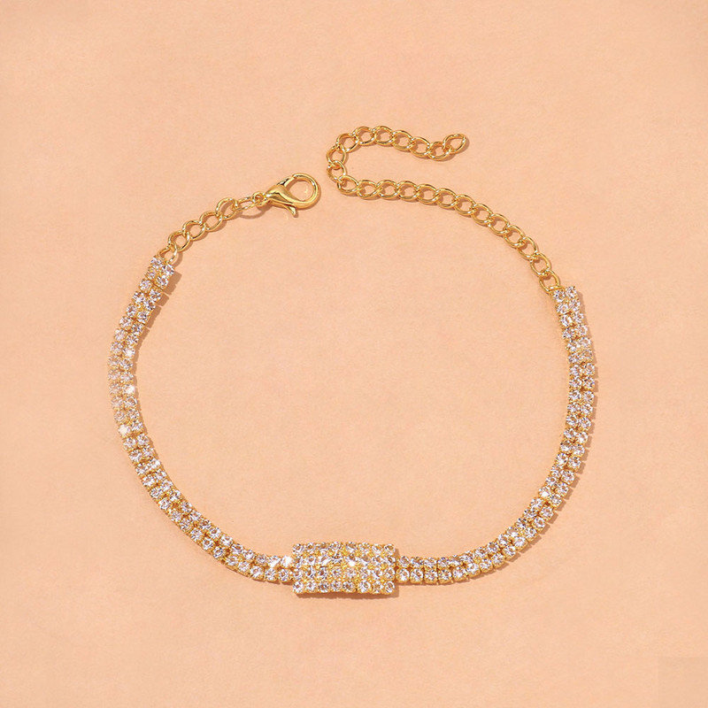 Stonefans Brățară simplă de gleznă cu strasuri de Crăciun pentru femei Brățară cu lanț pentru picioare de tenis de cristal de modă la mână Bijuterii boho