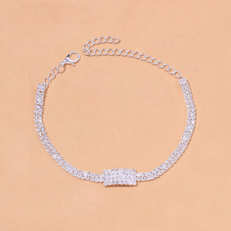 Stonefans Brățară simplă de gleznă cu strasuri de Crăciun pentru femei Brățară cu lanț pentru picioare de tenis de cristal de modă la mână Bijuterii boho