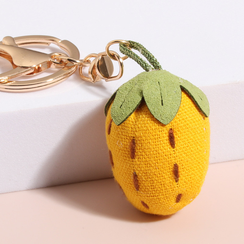 Breloc cu țesături lucrate manual, 2 culori, breloc cu căpșuni, breloc din pânză de bumbac, pentru femei, copii, bricolaj, cadouri delicate de petrecere