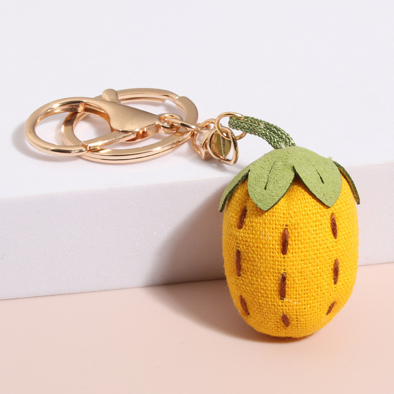 Breloc cu țesături lucrate manual, 2 culori, breloc cu căpșuni, breloc din pânză de bumbac, pentru femei, copii, bricolaj, cadouri delicate de petrecere