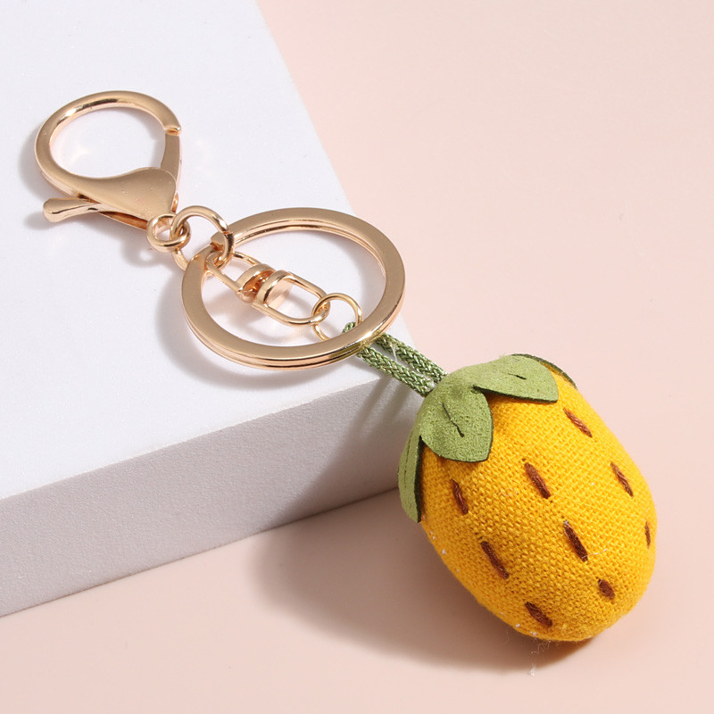 Breloc cu țesături lucrate manual, 2 culori, breloc cu căpșuni, breloc din pânză de bumbac, pentru femei, copii, bricolaj, cadouri delicate de petrecere