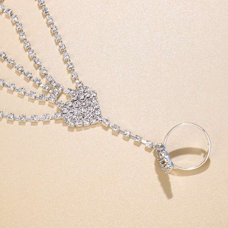 Stonefans Fashion Strass inimă gleznă brăţară pe picior lanţ pentru femei Boho cristal gleznă deget inel bijuterii cadou